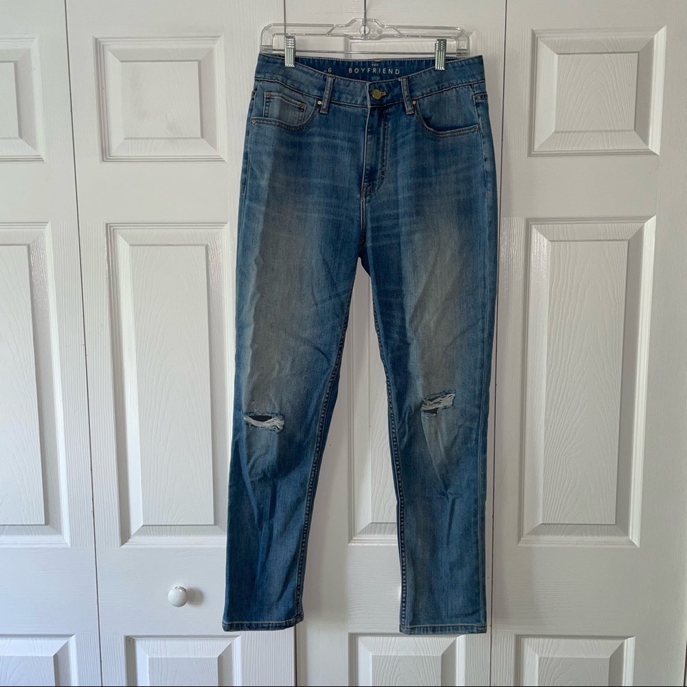 Faded Denim Boyfriend Jeans